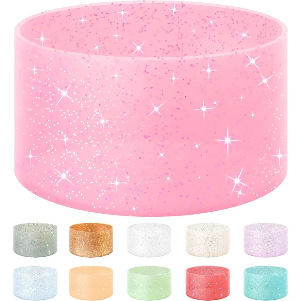 Glitter Silicone Cup Sleeves for Stanley Tumblers, 12-24OZ, 1/6PCS