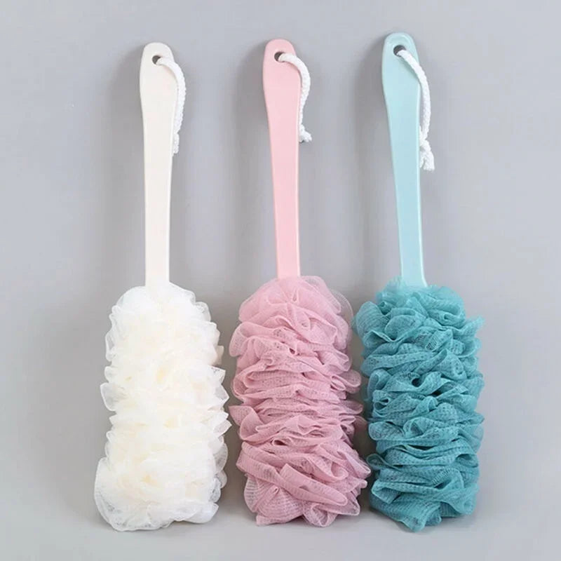 Long Handle Bath Brush Back Scrubber Soft Mesh Shower Puff 1pc