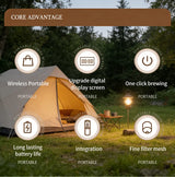 Portable 3-in-1 Wireless Espresso Coffee Maker for Car Home Camping