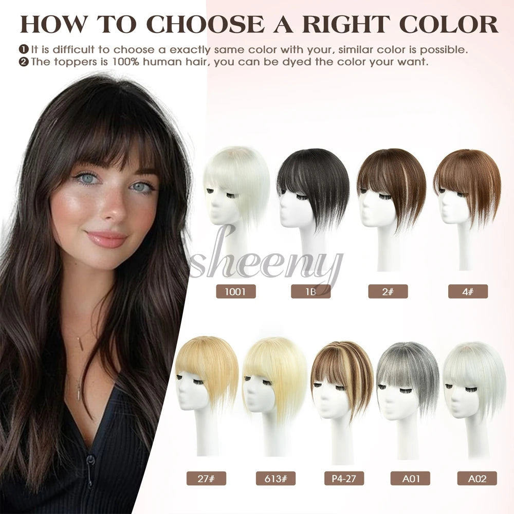 Human Hair Toppers 5x9cm Base Net 20cm Natural Look Hairpiece