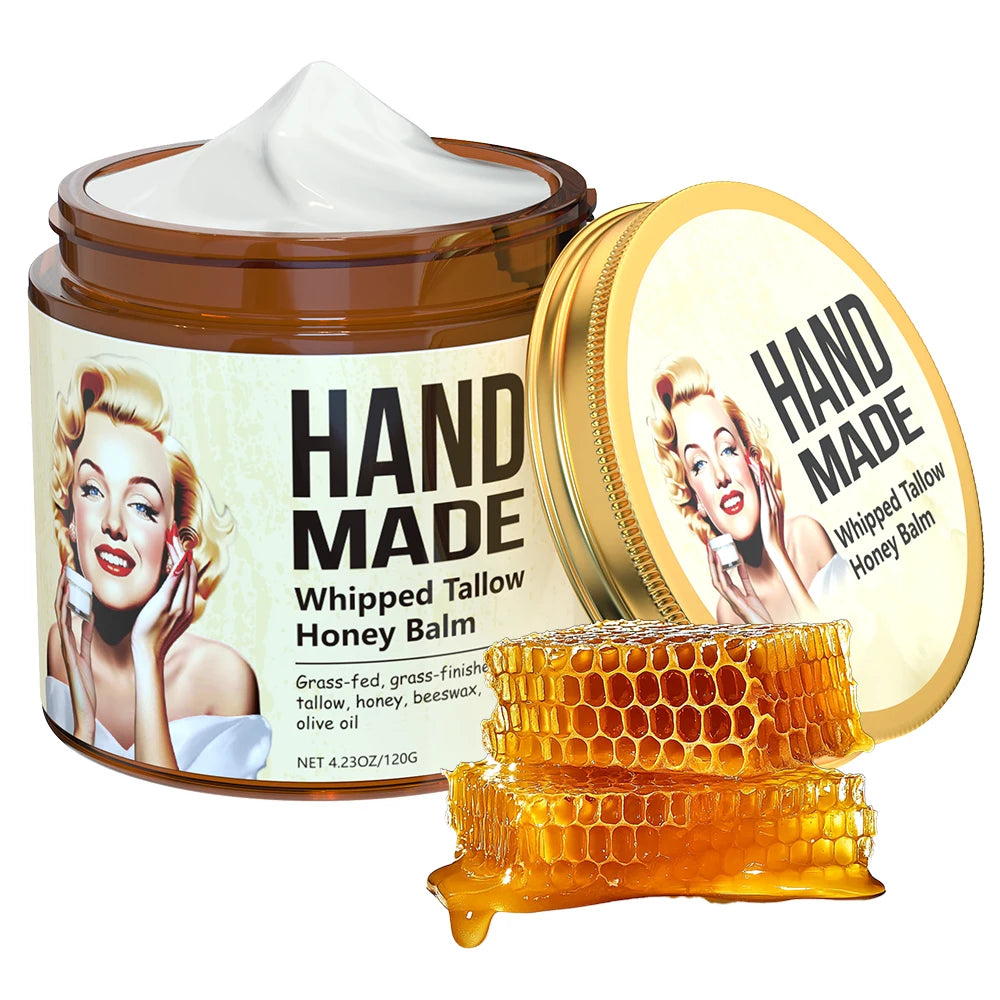 Handmade Honey Whipped Tallow Face Cream 4oz Moisturizing & Nourishing