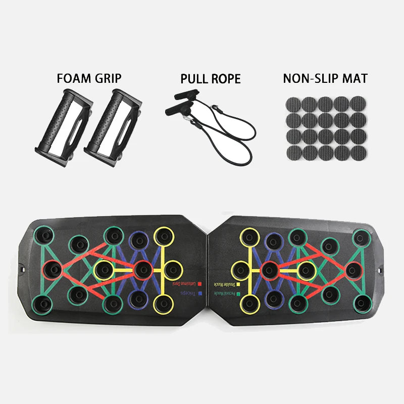 Portable Foldable Push-up Board Set with Handles for Fitness Training