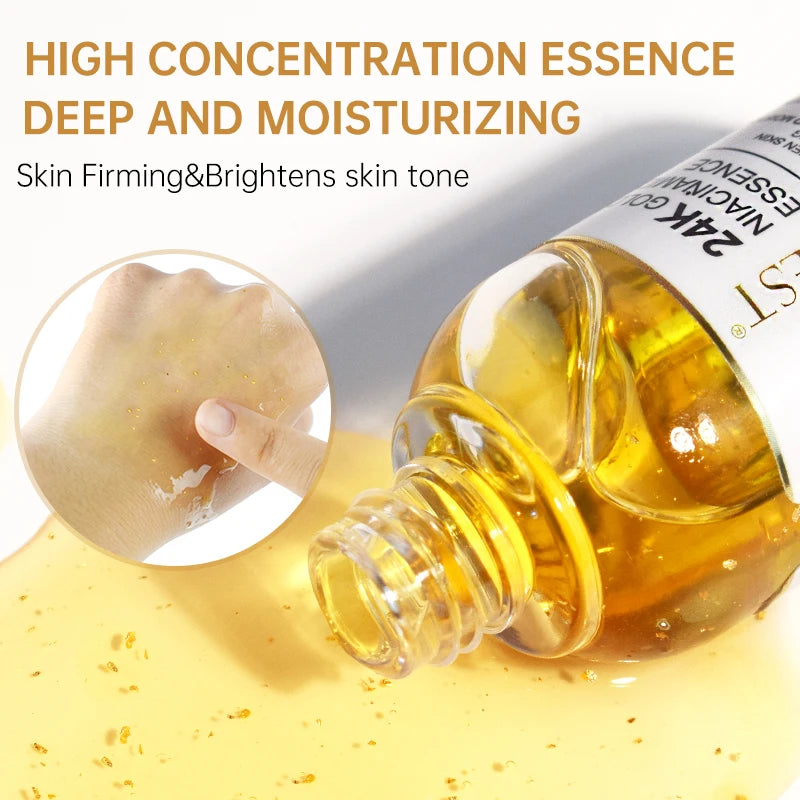 24K Gold Face Serum Niacinamide Hyaluronic Acid Anti-Wrinkle Skin Care