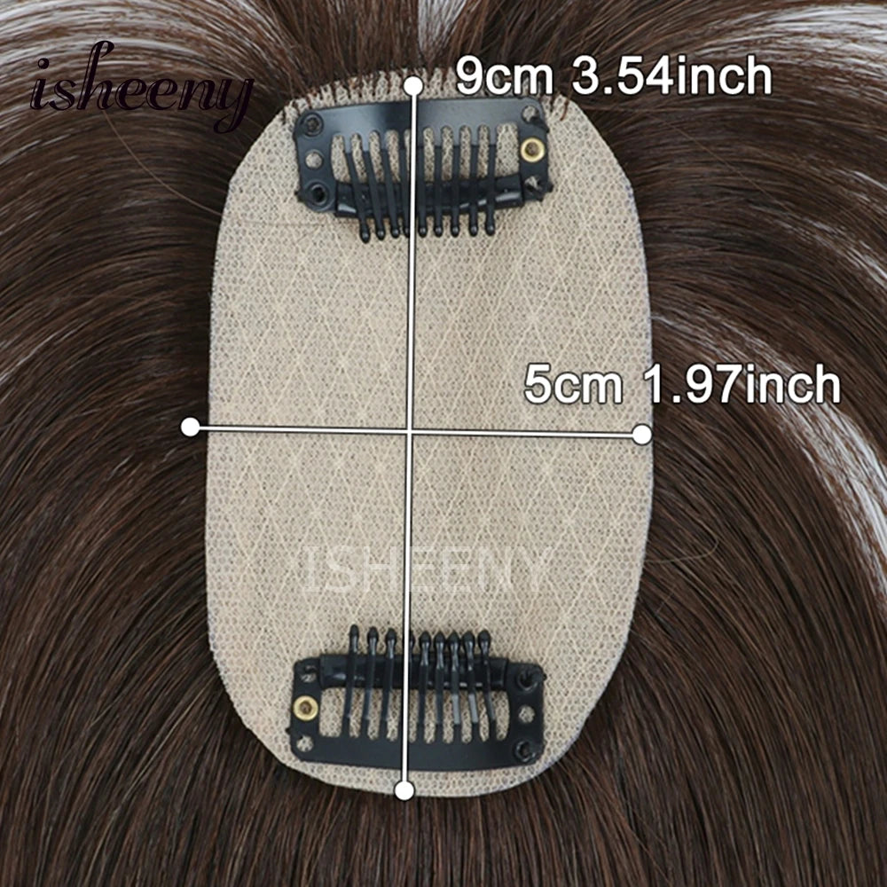 Human Hair Topper Hair Pieces 8-14 Inch Straight with Thinning Bangs