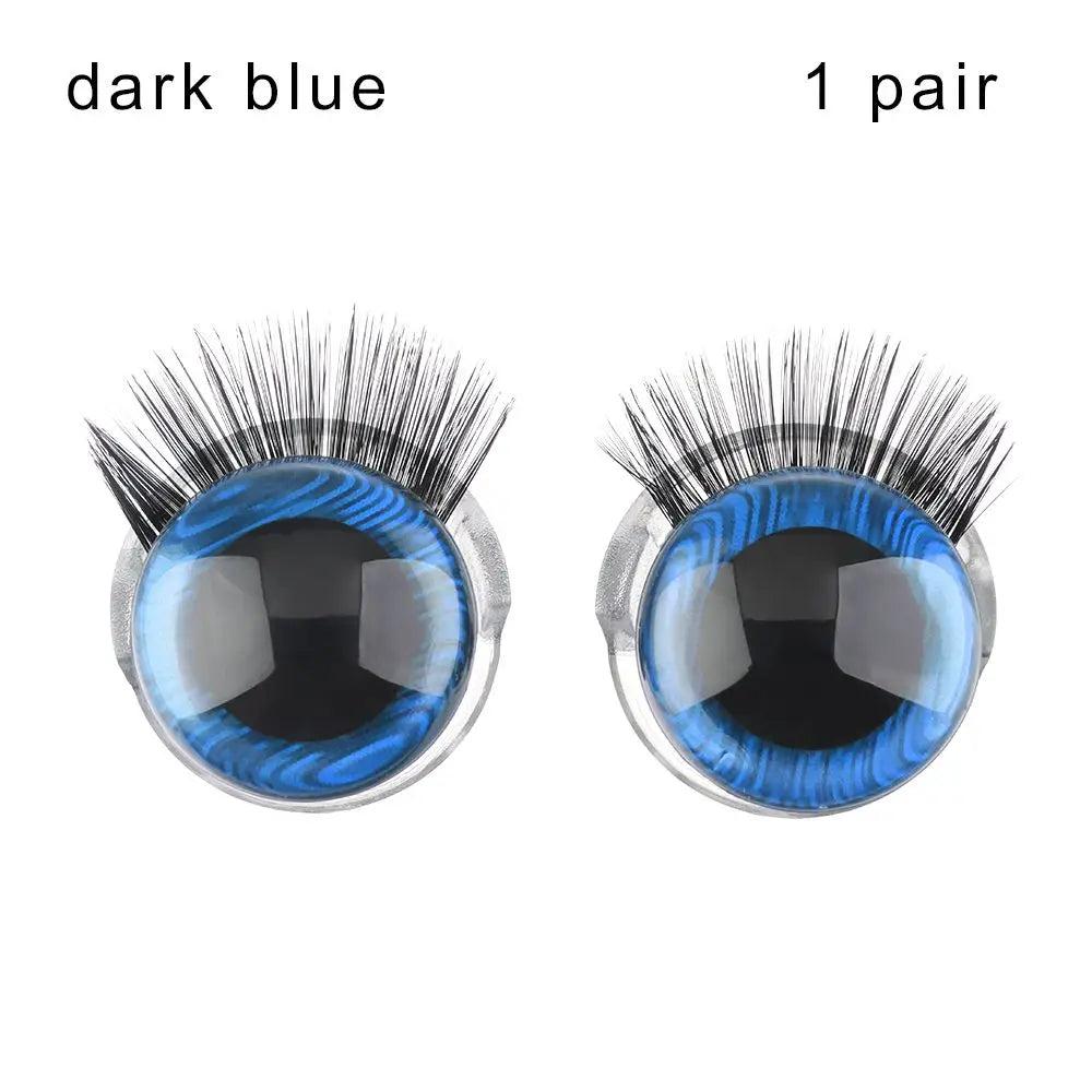 3D Glitter Doll Safety Eyes 20MM with Eyelash for Crochet Toys 1 Pair