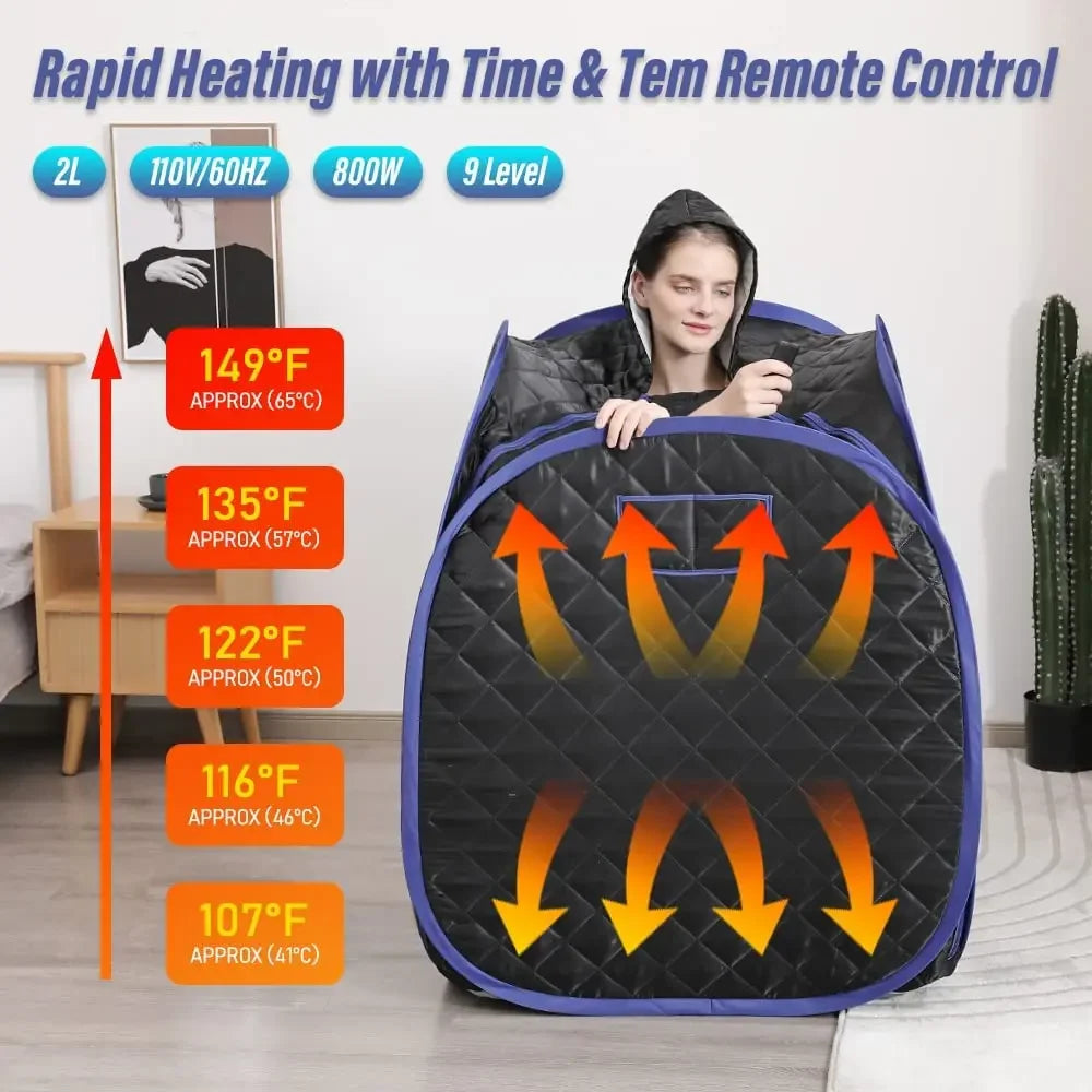 Portable Full Body Sauna Set with 3L Steamer & Remote Control