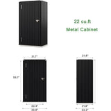 Lockable Metal Storage Shed 22-Foot Outdoor Tool Cabinet, Black