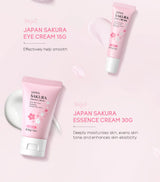 Sakura Skin Care Set - Facial Cleanser, Cream, Serum, Toner - Moisturizing Kit