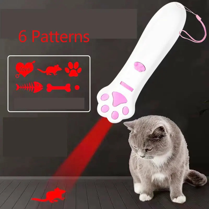 Laser Cat Teasing Stick LED Light Pointer Interactive Pet Toy for Cats & Dogs