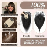 Human Hair Toppers 5x9cm Base Net 20cm Natural Look Hairpiece
