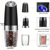 Gravity Electric Salt and Pepper Mill, Battery Powered, Adjustable Coarseness
