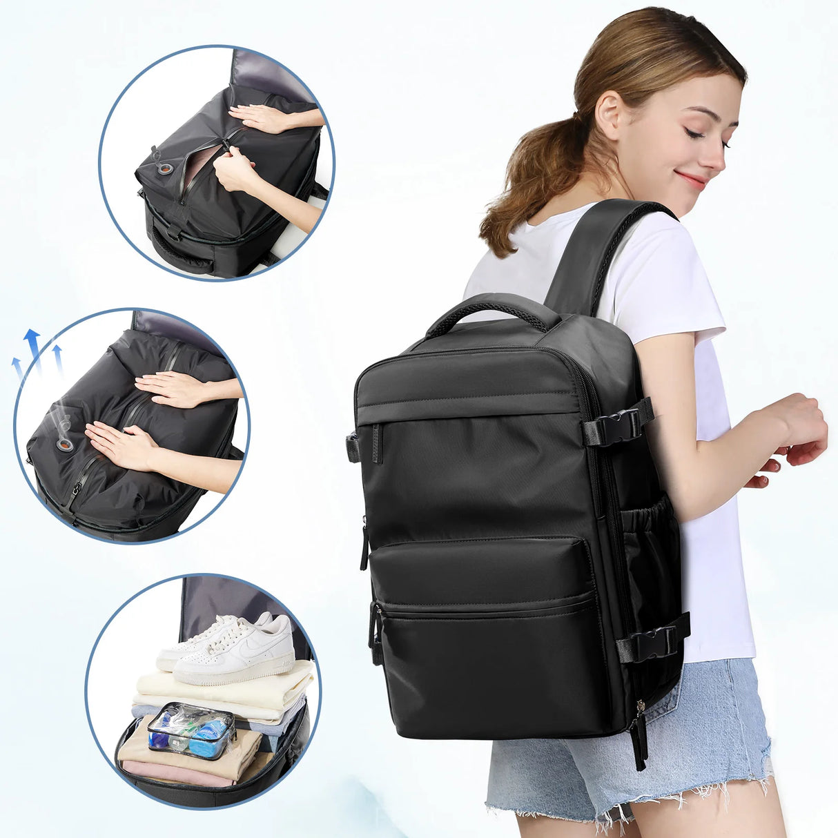 Large Capacity Vacuum Backpack for Travel, Business, and School Use