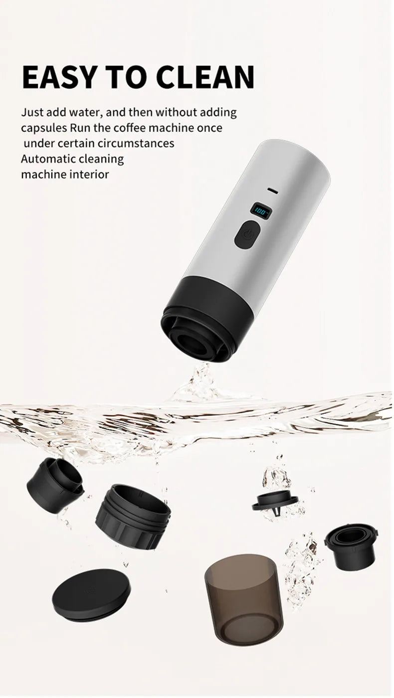 Portable 3-in-1 Wireless Espresso Coffee Maker for Car Home Camping