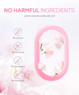 Sakura Skin Care Set - Facial Cleanser, Cream, Serum, Toner - Moisturizing Kit