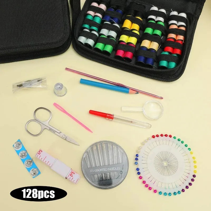 Sewing Kit Set 27pcs with Threads, Needles, Scissors & Storage Bag