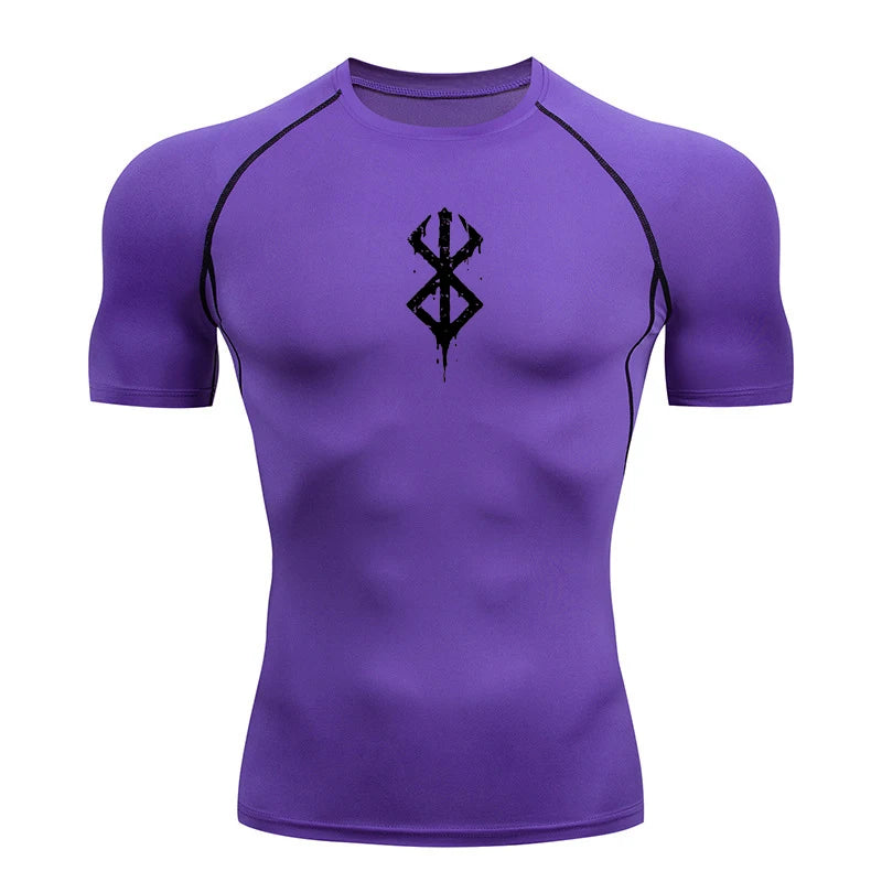 Men's Quick Dry Compression Shirt Short Sleeve Gym Workout T-Shirt