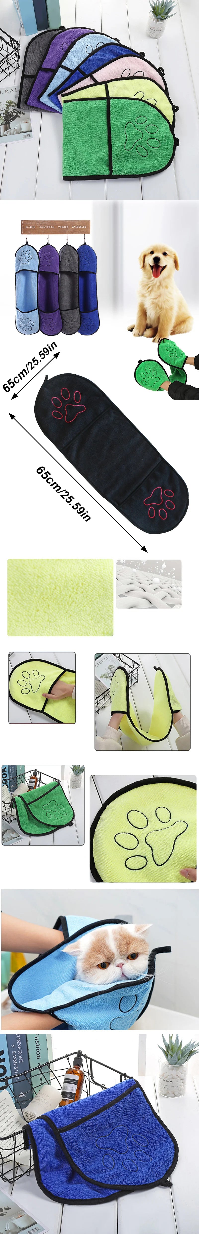 Quick Dry Pet Cleaning Washcloth Towel for Dogs & Cats - Soft & Absorbent