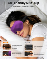 3D Adjustable Sleep Mask for Men and Women, Light Blocking Eye Mask