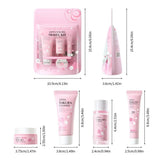 Sakura Skin Care Set with Cleanser, Serum, Eye Cream - Travel Kit for Women