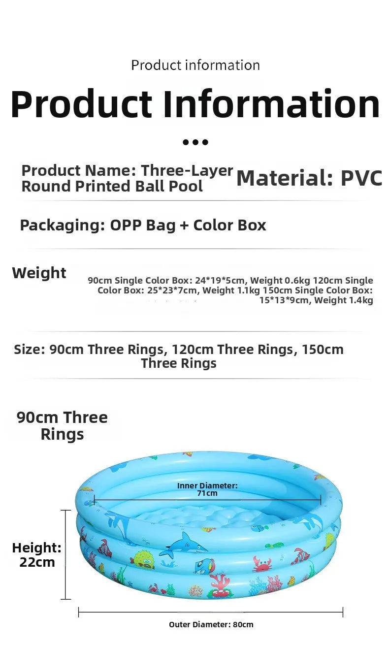 Kids Inflatable Swimming Pool Portable Foldable Water Play Bath Pool