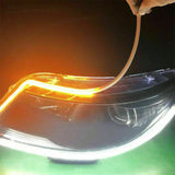 12V LED Guide Strip Headlight Bulbs - 2Pcs Sequential DRL Turn Signal Lights