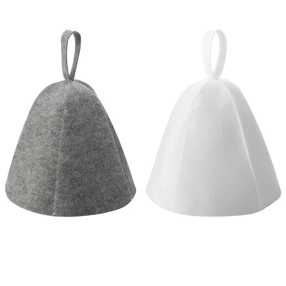 Anti Heat Sauna Hat Wool Felt Shower Cap Towel Drying Bath Accessory