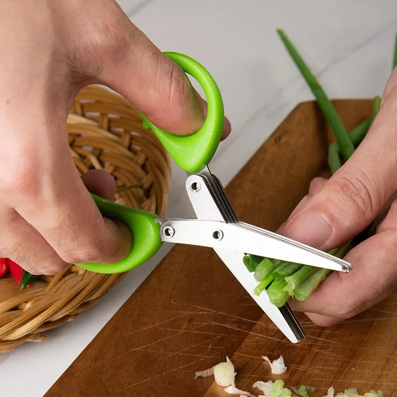 Multi-functional Stainless Steel Kitchen Scissors 3/5 Layer Cooking Tool
