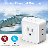 5 Way Multi Plug Outlet Extender, Wall Outlet Expander for Home & Travel