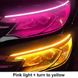12V LED Guide Strip Headlight Bulbs - 2Pcs Sequential DRL Turn Signal Lights
