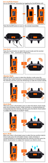 Electronic Training Collar 3600FT Range 4 Modes 99 Levels IP65 Waterproof