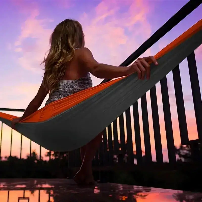 Portable Double Camping Hammock - Anti-Rollover for Outdoor Use