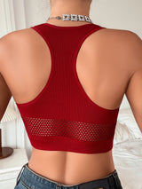 Women’s Fishnet Off Shoulder Crop Top - Stylish Casual Tank Vest
