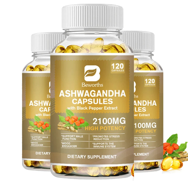 Ashwagandha Root Extract Capsules for Daily Routines, 60 Count