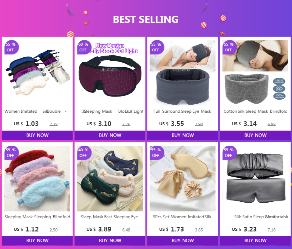 3D Sleep Mask Eye Shade Cover Portable Blindfold for Travel - 1 Piece