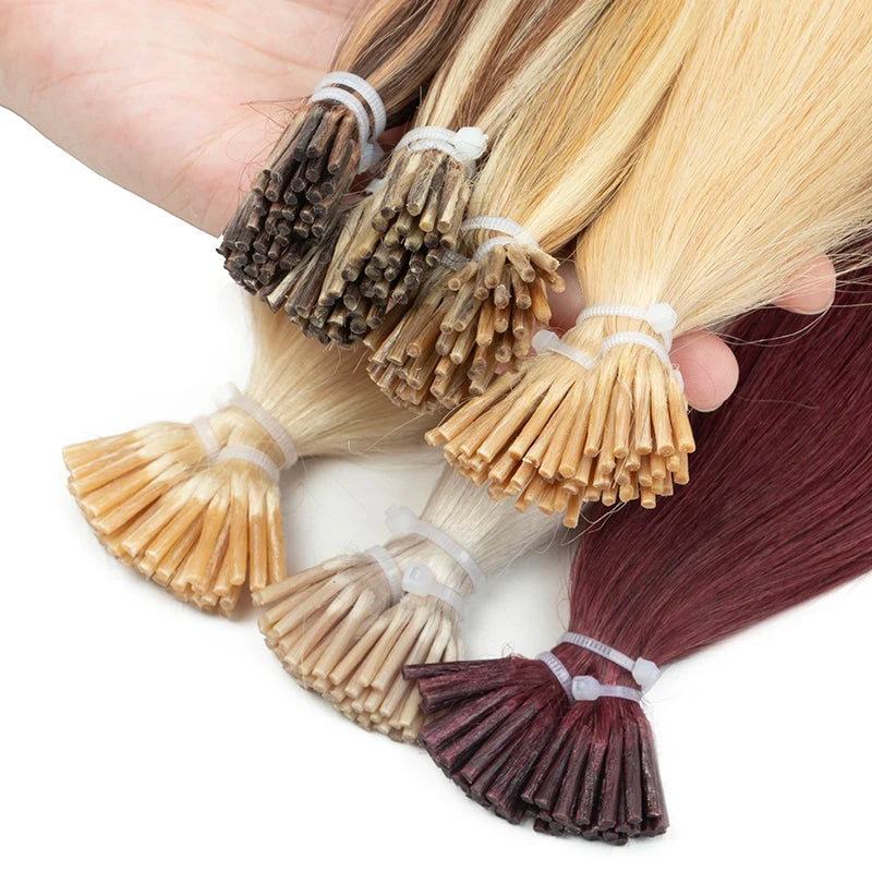 I Tip Hair Extensions Real Human Hair 30g/pack Microlink Capsules 14"