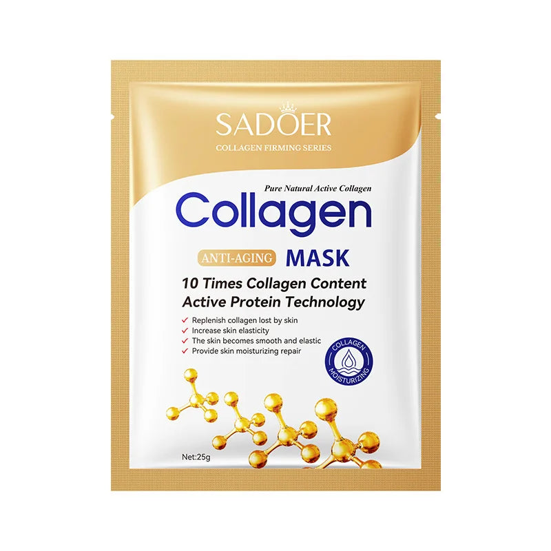 Korean Collagen Facial Mask 10pcs - Anti-Aging, Moisturizing, Brightening