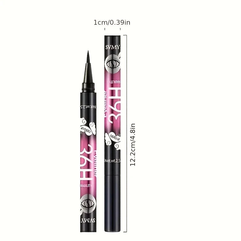 Black Liquid Eyeliner 12-Pack, Long-Lasting Waterproof Makeup Set