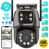 4K HD Wifi PTZ Camera 8MP Dual Lens Outdoor AI Auto Tracking Surveillance