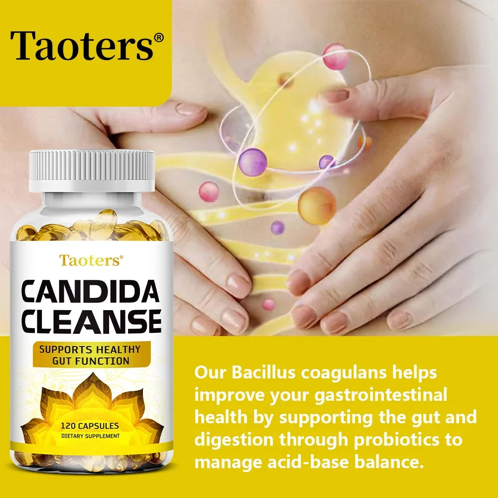 Candida Cleanse 120 Capsules for Daily Routines and Digestive Health