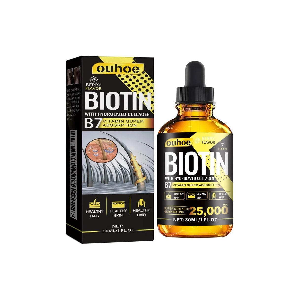 Collagen B7 Vitamin Hair Growth Essential Oil Scalp Treatment Set, 66ml