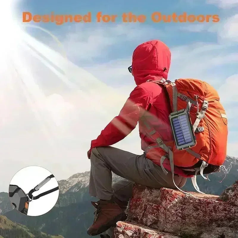 10000mAh Solar Power Bank with QC3.0 Fast Charge and Waterproof Design