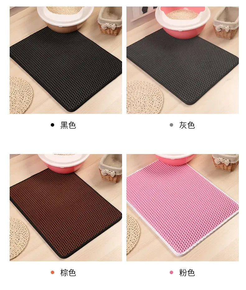 Cat Litter Mat Double Layer Waterproof Non-Slip Washable 15" Pad
