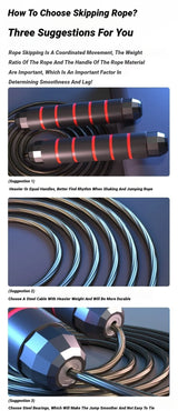 Jump Rope Adjustable Steel Wire Tangle-Free Fitness Workout Equipment