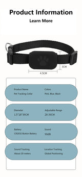 Pet GPS Tracker Collar for Cats & Dogs - Waterproof Real-Time Locator