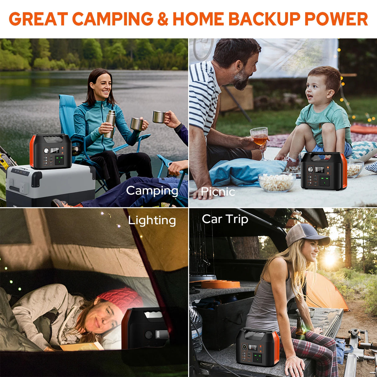 Portable Power Station 300W Solar Generator Power Bank for Camping RV CPAP