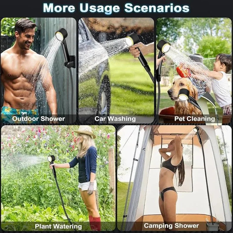 Portable Camping Shower Set with 20L Bucket and Rechargeable Shower Head