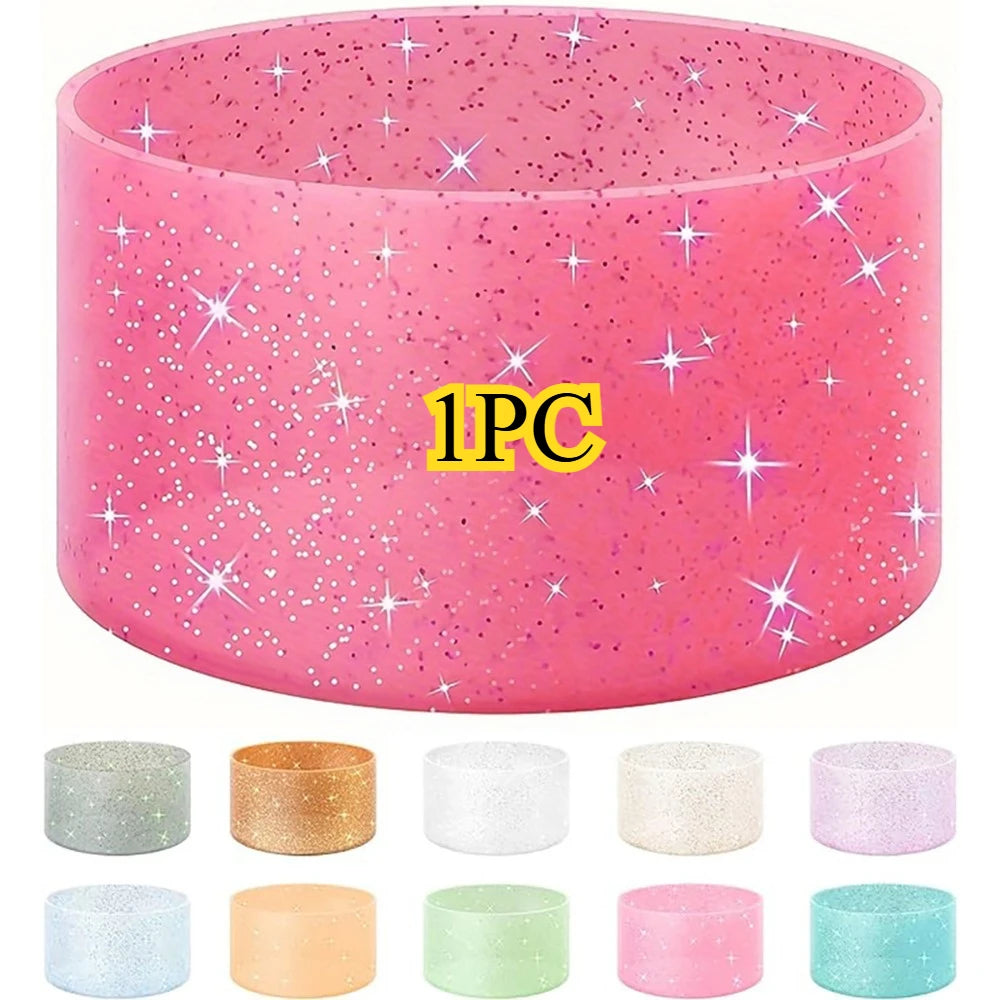 Glitter Silicone Cup Sleeves for Stanley Tumblers, 12-24OZ, 1/6PCS