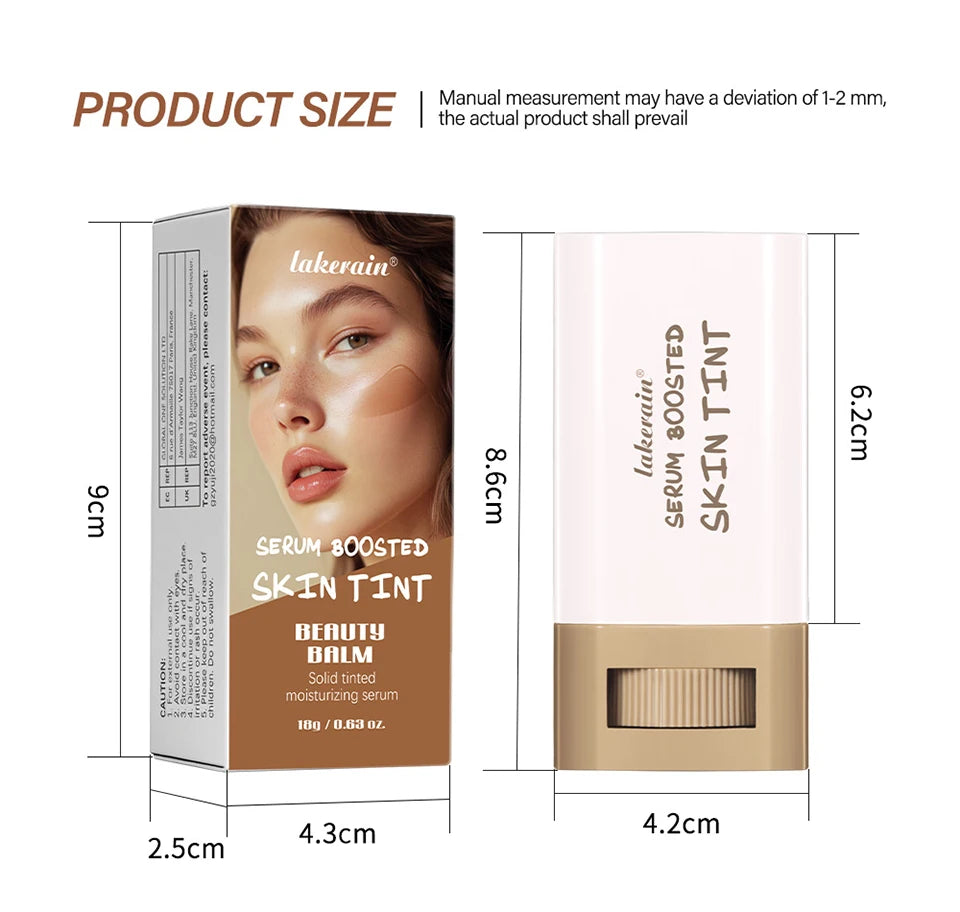 Skin Tint Balm Foundation Stick, Medium Coverage, Portable Makeup