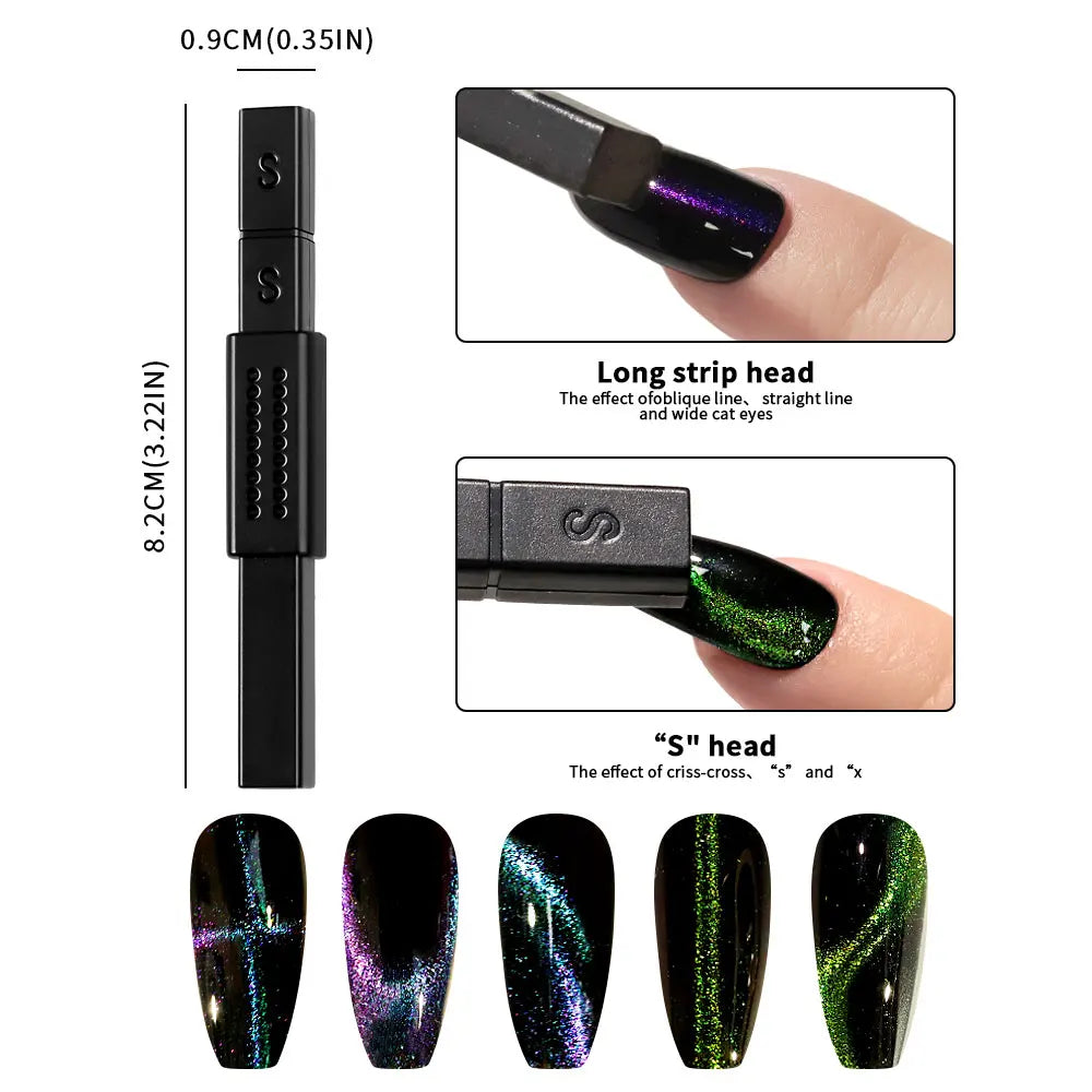 Nail Art Magnetic Stick Wand Pen Set for 3D Gel Painting - 4 Tools