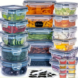 BPA-Free Food Storage Set with 24 Airtight Containers and Lids, 48 Pieces